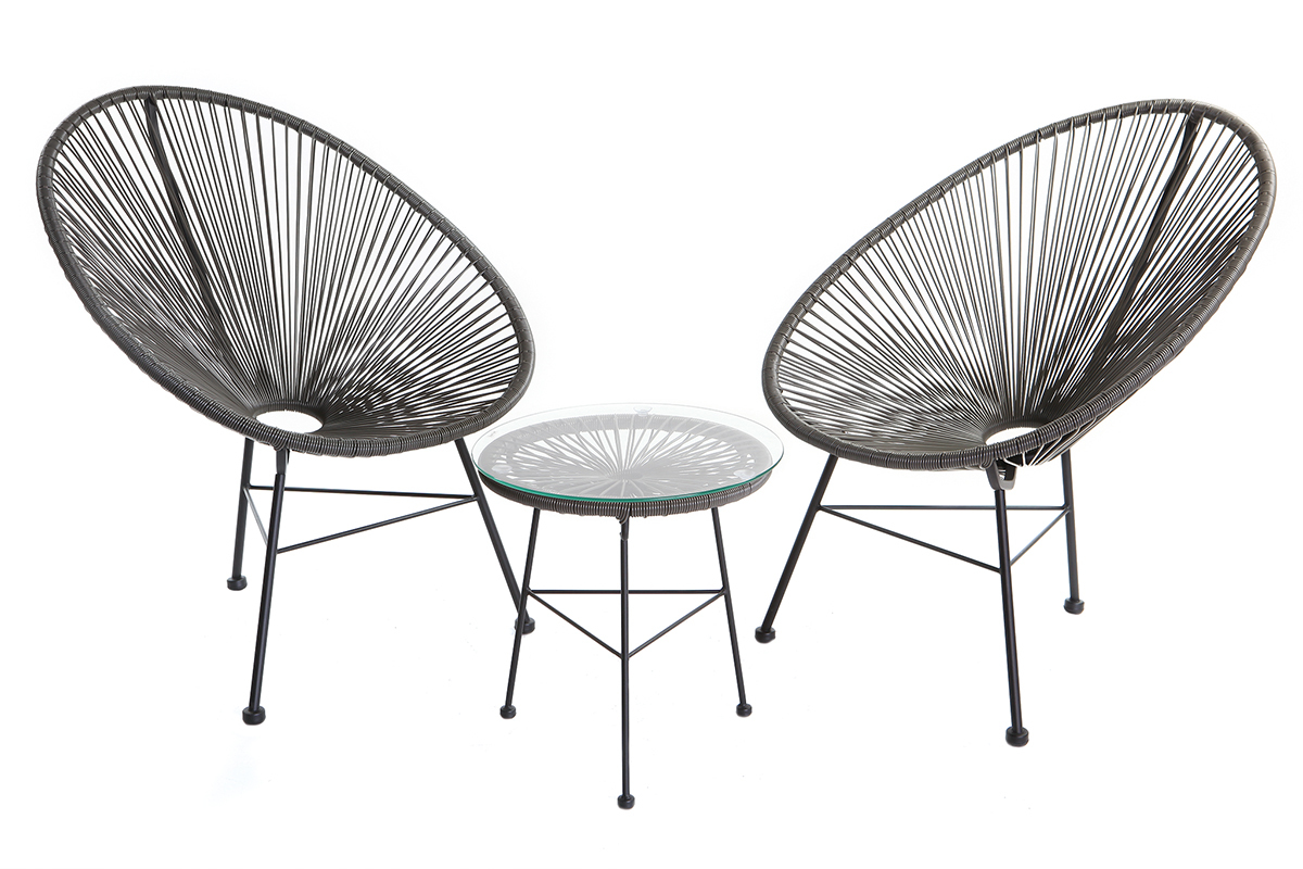Fauteuils de jardin en fils de r�sine gris (lot de 2) BELLAVISTA