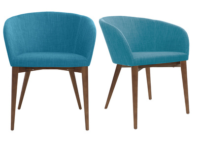 Fauteuils design bleu p&eacute;trole - lot de 2 DALIA