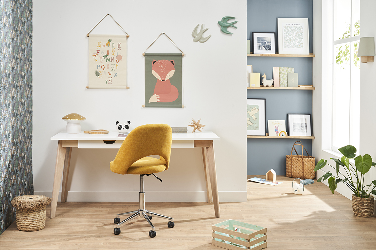 Kakemono enfant tableau en toile suspendue illustration renard L40 x H60 cm CRAFTY