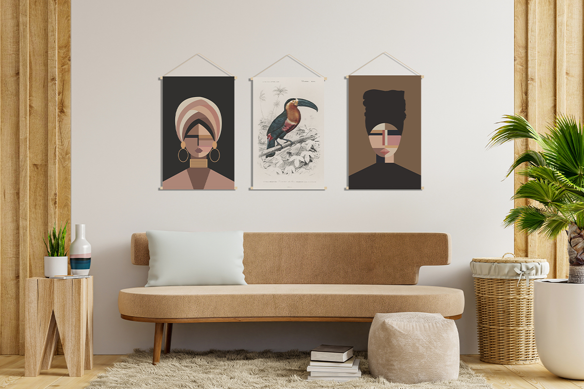 Kakmono tableau en toile suspendue portrait femme L40 x H60 cm MEIJE