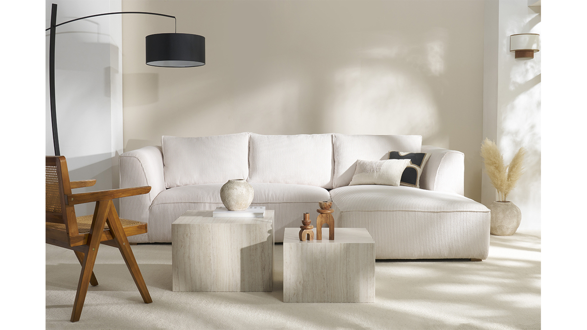 Lampadaire arc design noir avec abat-jour en coton et mtal L200 cm ESCAPE