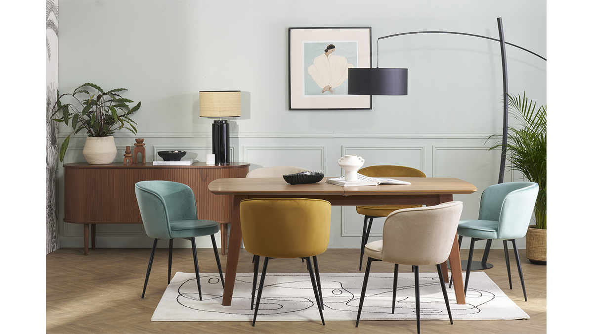 Lampadaire arc design noir avec abat-jour en coton et mtal L200 cm ESCAPE