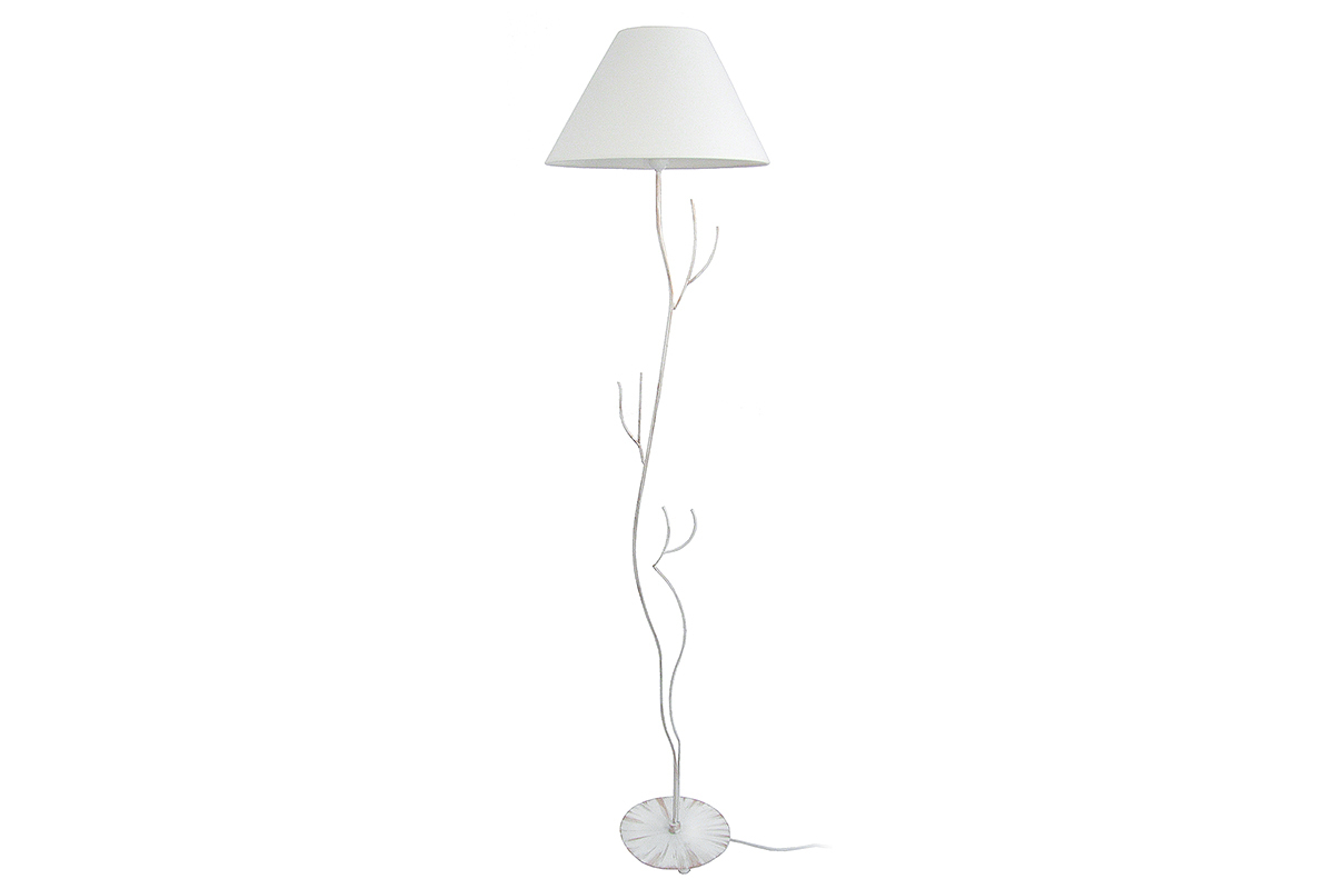 Lampadaire design acier pied arbre blanc ARBORE