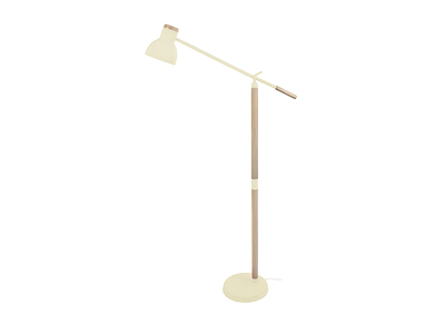 Lampadaire design articul&eacute; bois cr&egrave;me MANIA