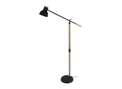 Lampadaire design articul&eacute; bois noir MANIA