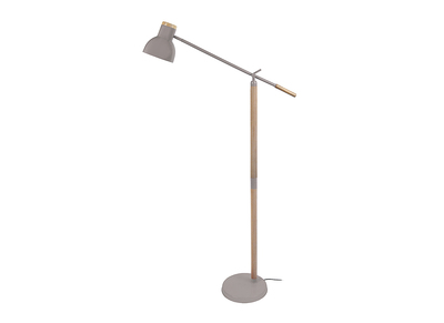 Lampadaire design articul&eacute; bois taupe MANIA