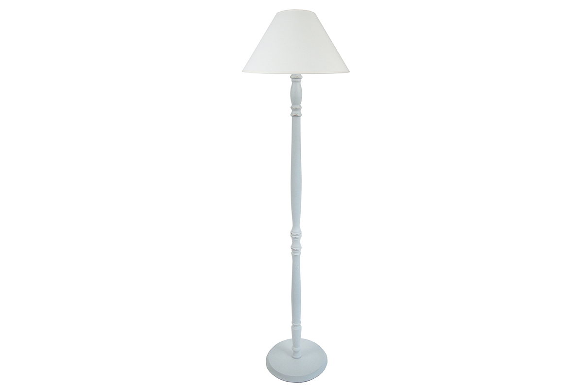Lampadaire design bois blanc MERINE