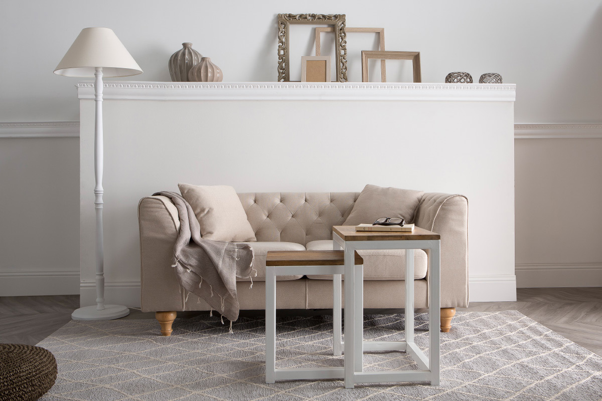 Lampadaire design bois blanc MERINE