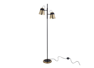 Lampadaire design métal perforé doré et noir TRENTO - Lampadaire design métal perforé doré et noir TRENTO