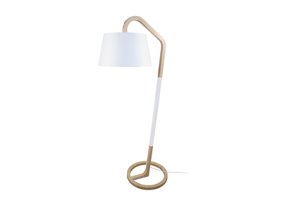 Lampadaire design pied cercle bois blanc TWIST