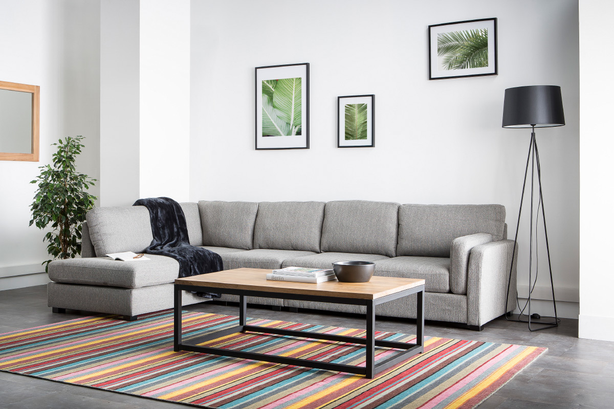 Lampadaire design pied triangle acier noir LADY