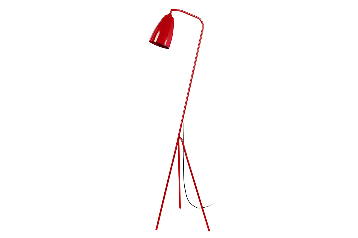 Lampadaire design tr�pied acier rouge FRIDAY