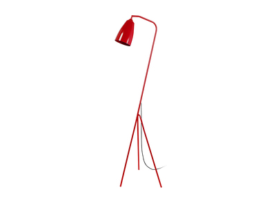 Lampadaire design tr&eacute;pied acier rouge FRIDAY