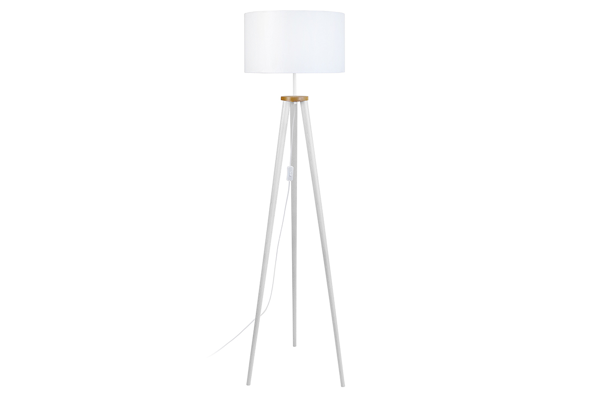 Lampadaire design tr�pied bois blanc TRIPOD