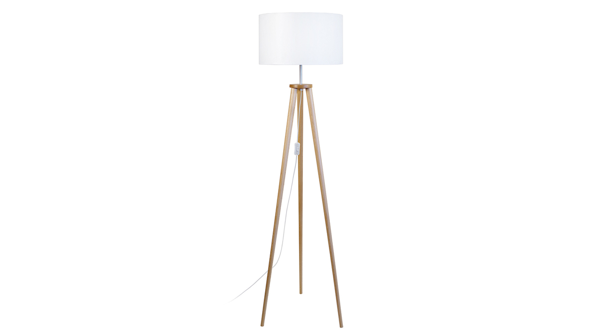 Lampadaire design trpied bois naturel TRIPOD