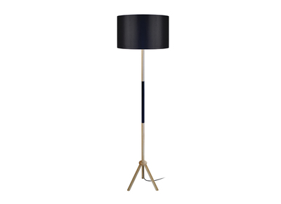 Lampadaire design tr&eacute;pied bois noir ELIOT