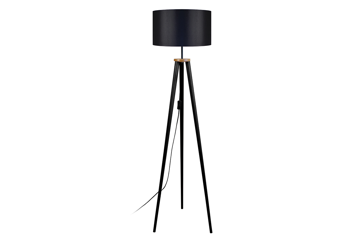 Lampadaire design tr�pied bois noir TRIPOD