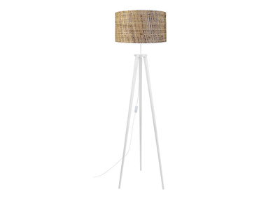 Lampadaire en jute et bois massif blanc JUTA