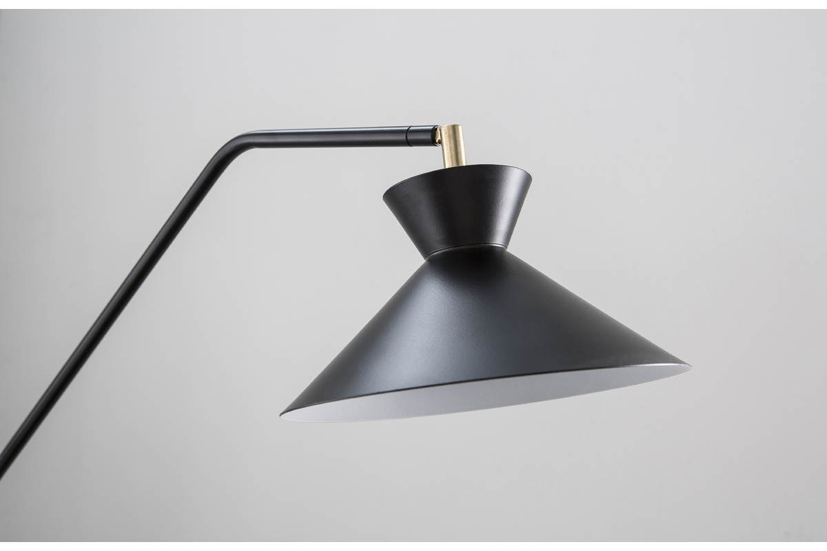 Lampadaire liseuse design acier noir LEEDS