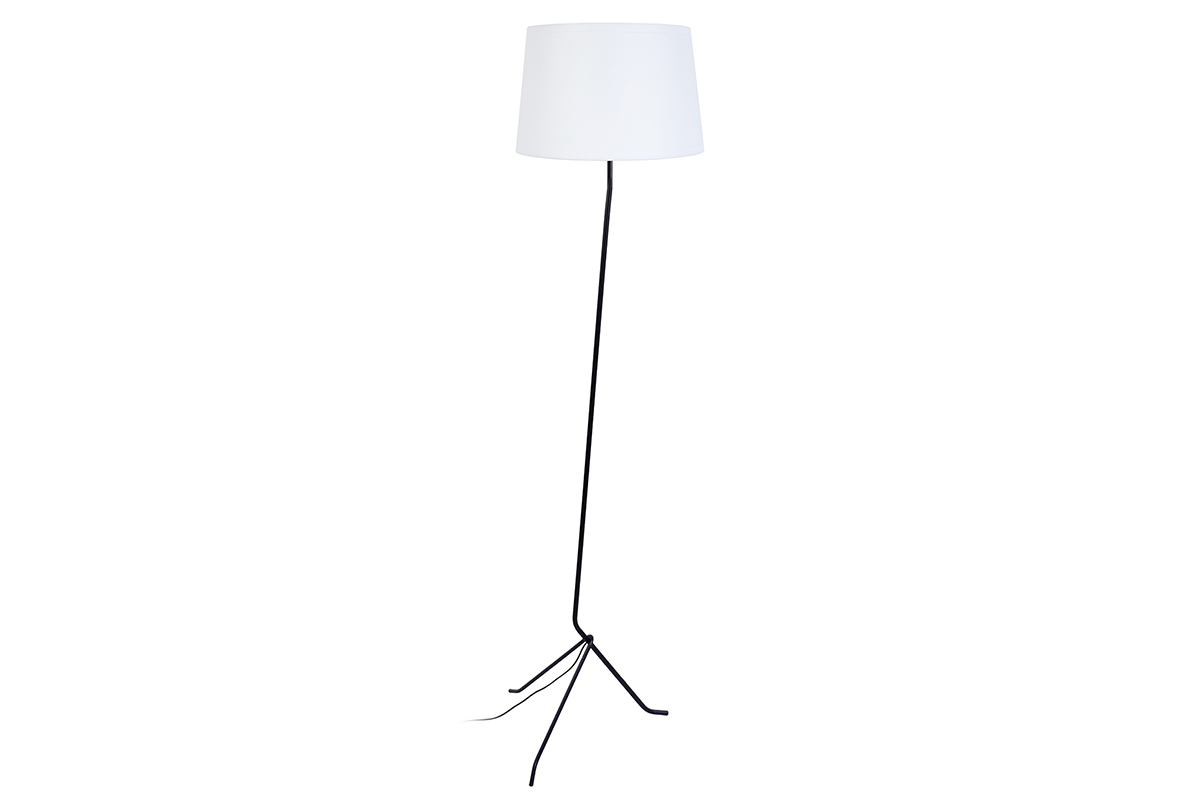 Lampadaire tr�pied acier blanc DANDY