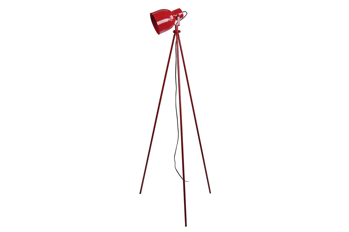 Lampadaire tr�pied acier rouge CITY