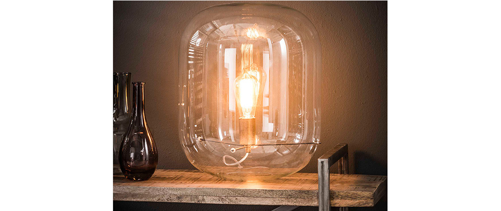 Lampe � poser avec d�me en verre D35 cm ANCY