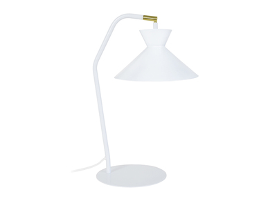 Lampe &agrave; poser design acier blanc LEEDS