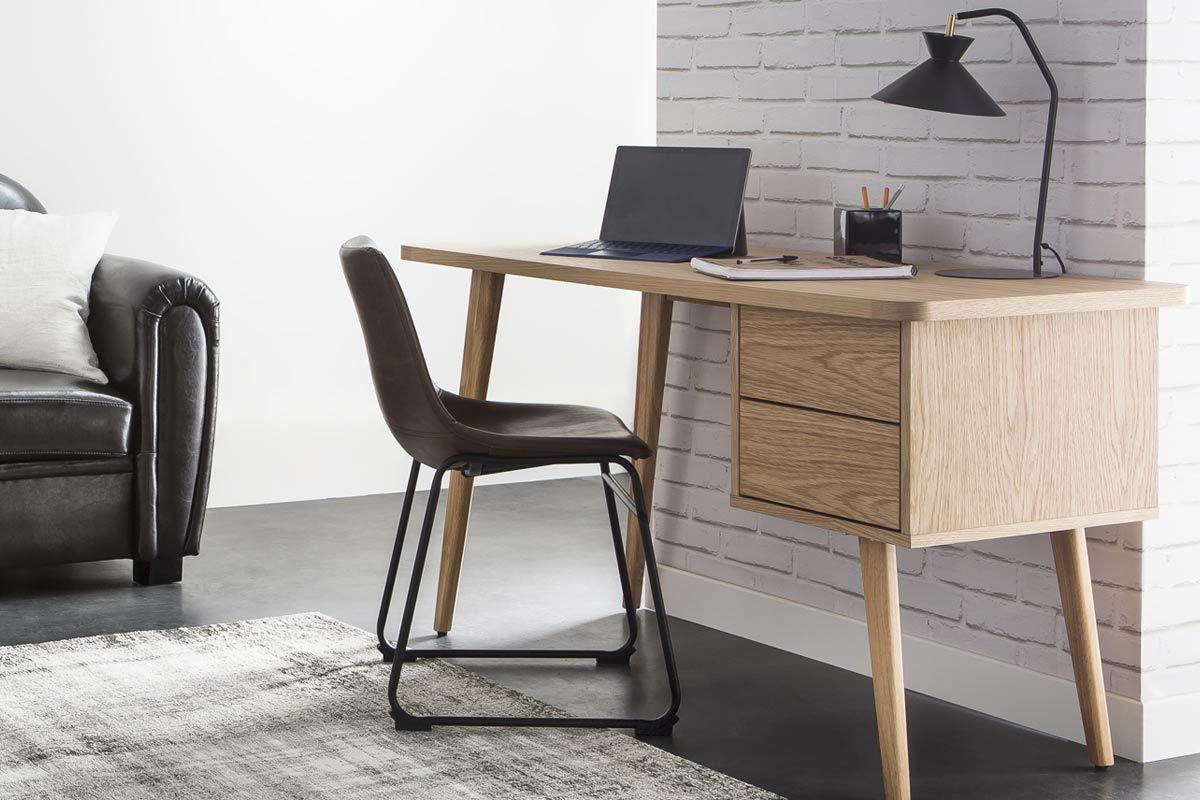 Lampe � poser design acier noir LEEDS