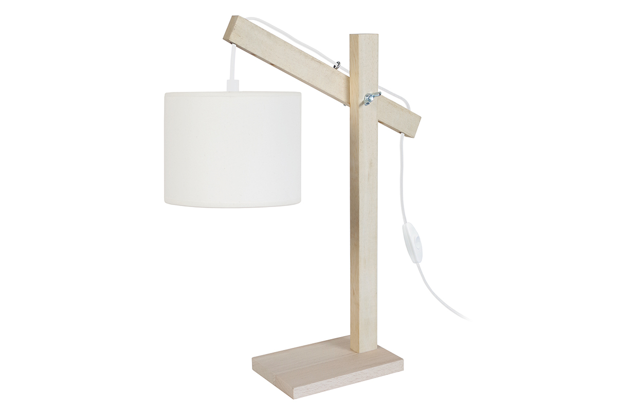 Lampe � poser design bois �cru GOTAN
