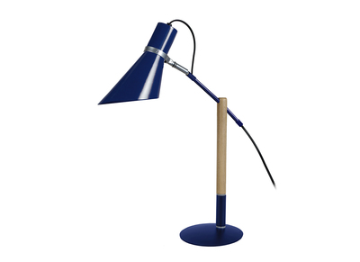 Lampe &agrave; poser design bois et acier bleu SOUND