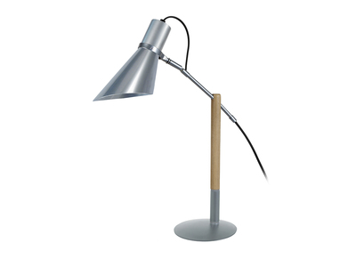 Lampe &agrave; poser design bois et acier chrom&eacute; SOUND