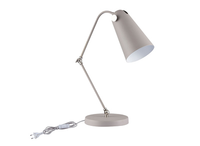 Lampe &agrave; poser design en m&eacute;tal et verre gris mat NOVARA