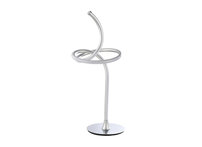 Lampe &agrave; poser design m&eacute;tal argent led int&eacute;gr&eacute; LASSO