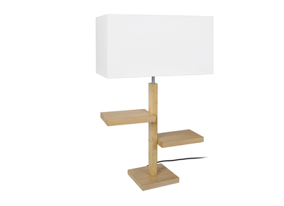 Lampe &agrave; poser design pied &eacute;tages bois STEP