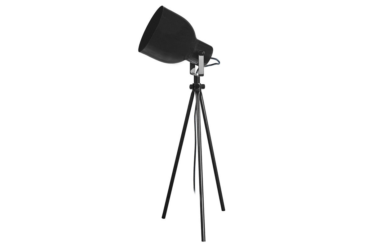 Lampe � poser design tr�pied acier noir CITY