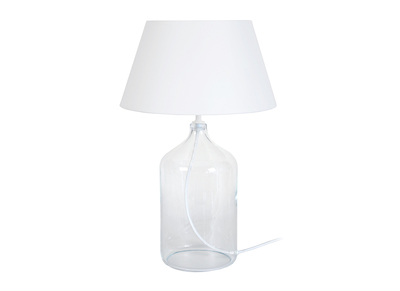 Lampe &agrave; poser design verre et blanc TRAVEL