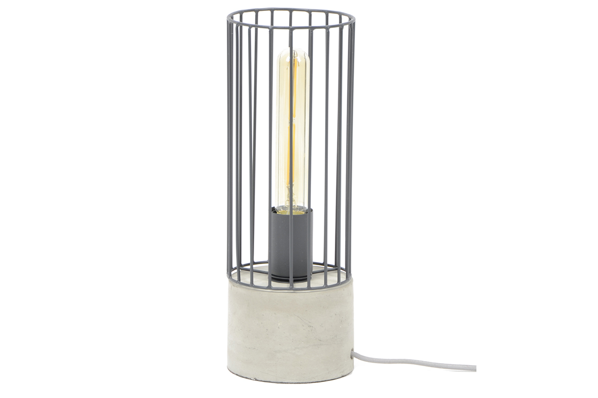 Lampe  poser industrielle en mtal base ciment CONCRETE