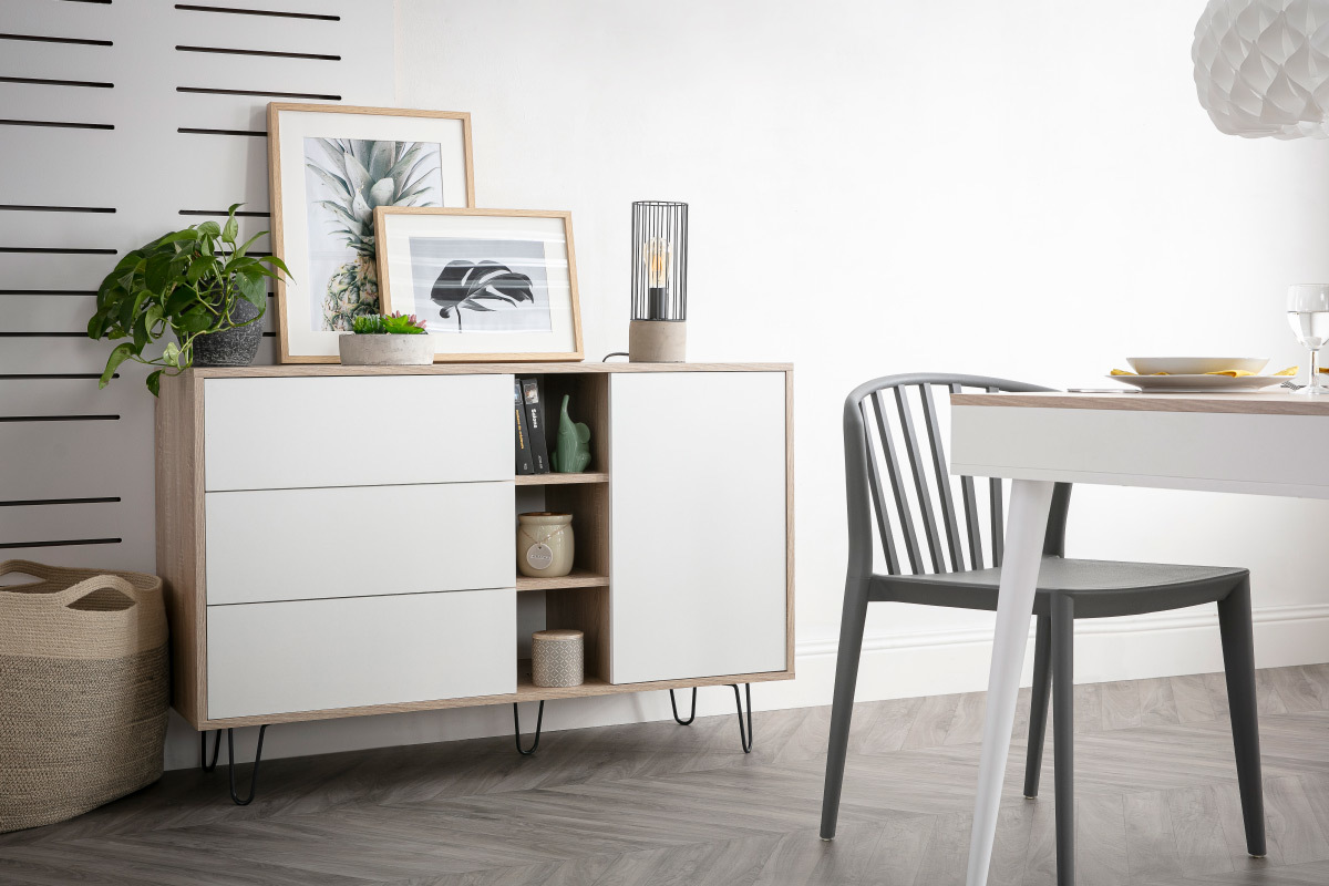 Lampe  poser industrielle en mtal base ciment CONCRETE