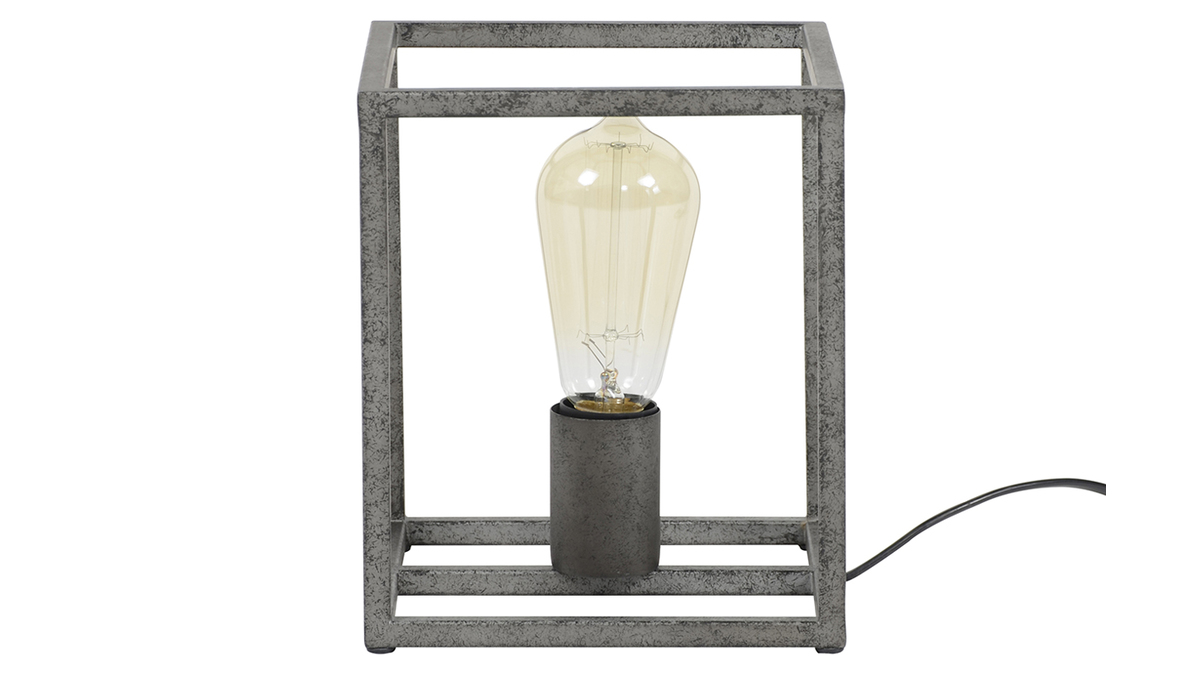 Lampe  poser industrielle en mtal finition argent ancien ARCHI