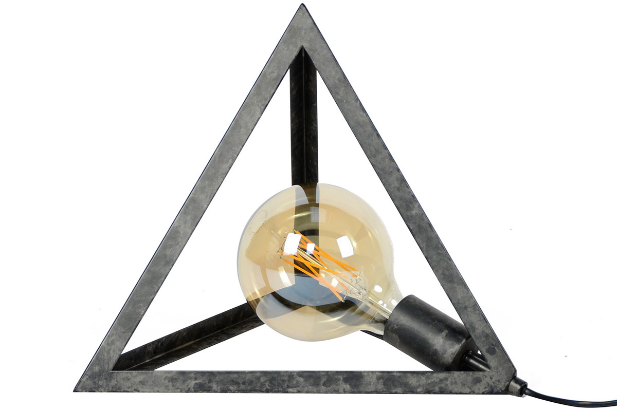 Lampe  poser pyramide argent vieilli LOUVRE