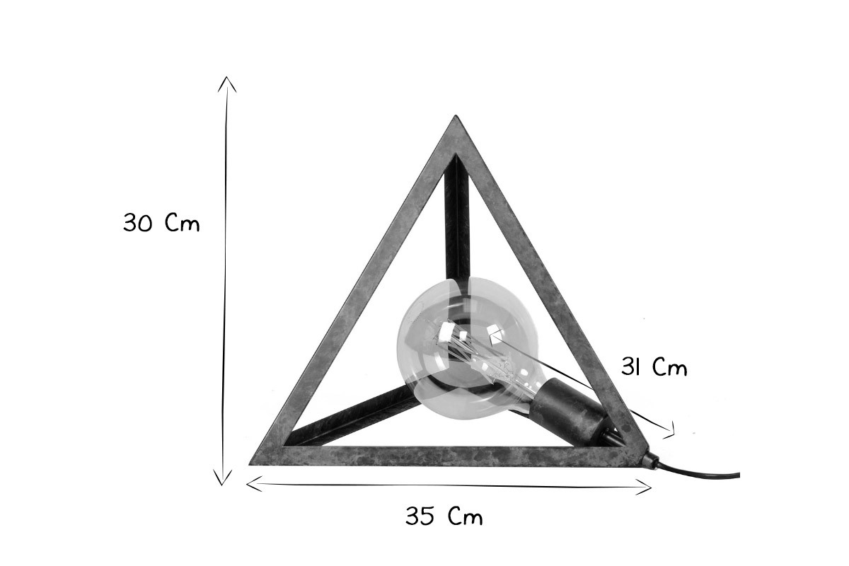 Lampe  poser pyramide argent vieilli LOUVRE