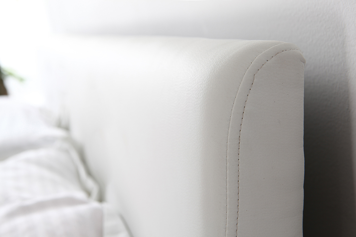 Lit 140x190 design laqu� blanc 2 places ELIO