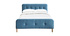 Lit 160 x 200 cm capitonn&eacute; en tissu bleu canard ORLANE
