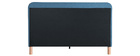 Lit 160 x 200 cm capitonn&eacute; en tissu bleu canard ORLANE