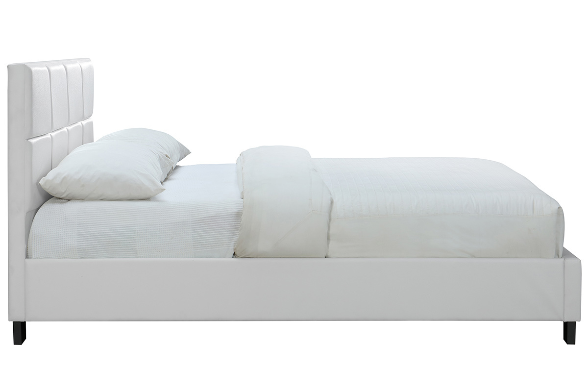 Lit 2 places 160x200 cm blanc SOLAL