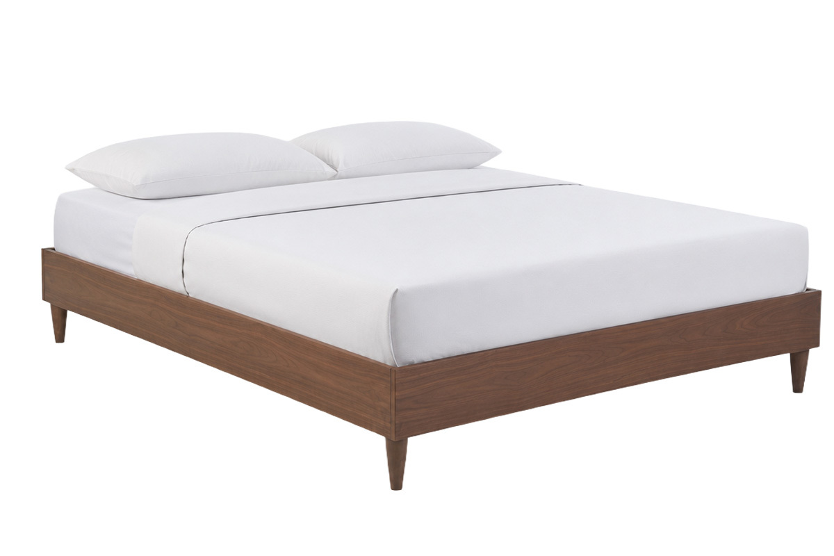 Lit 2 places 160x200 cm bois fonc� AYO