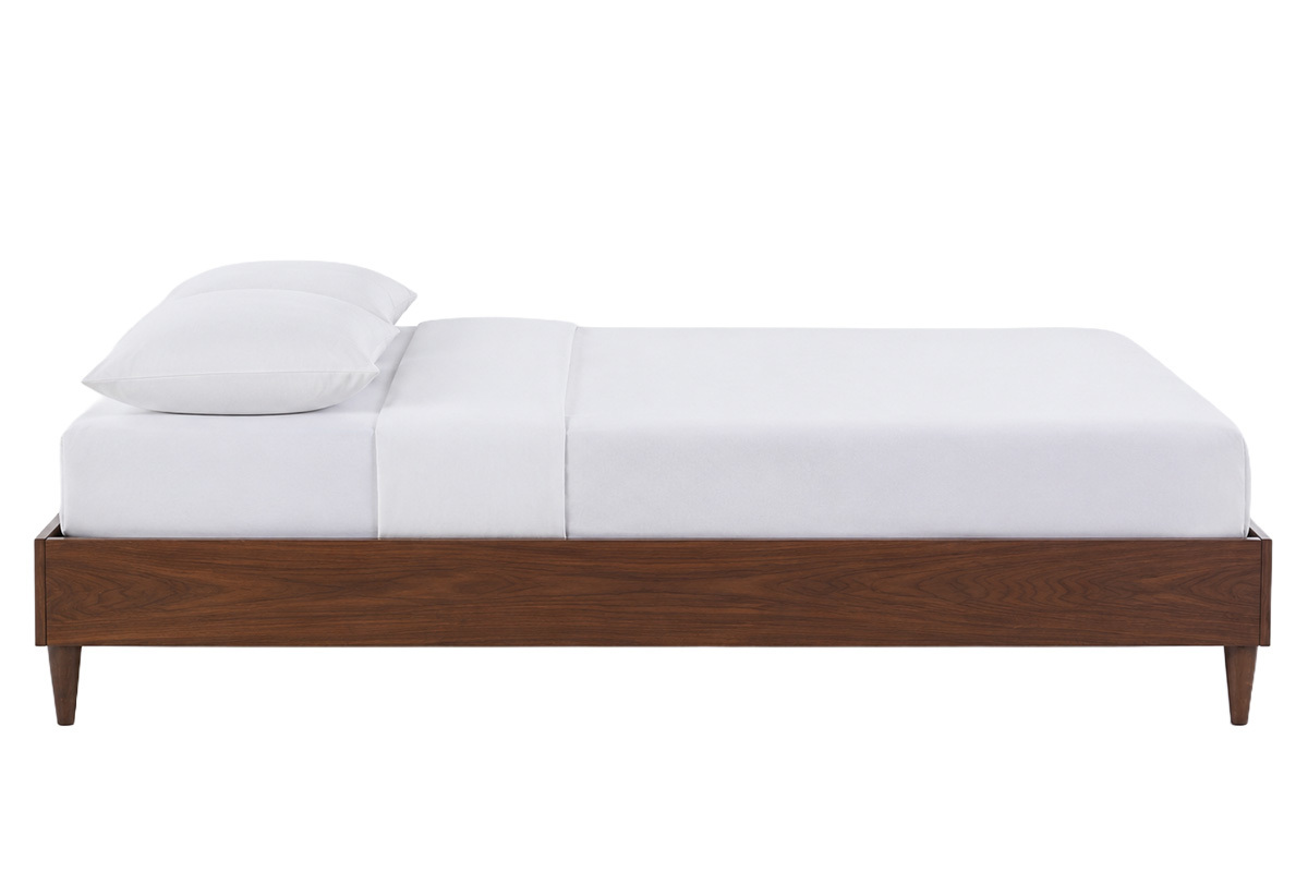 Lit 2 places 160x200 cm bois fonc� AYO