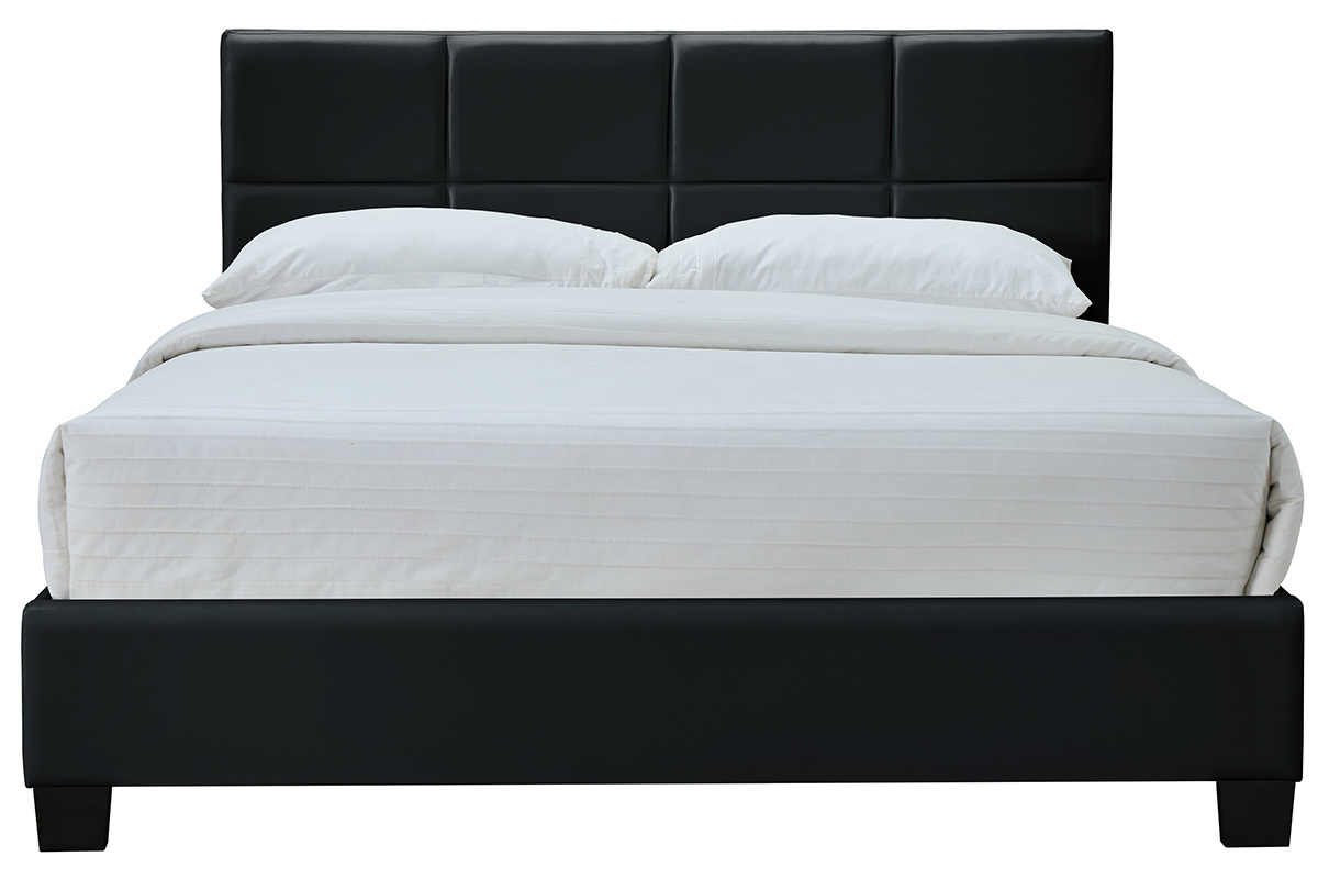 Lit 2 places 160x200 cm noir SOLAL