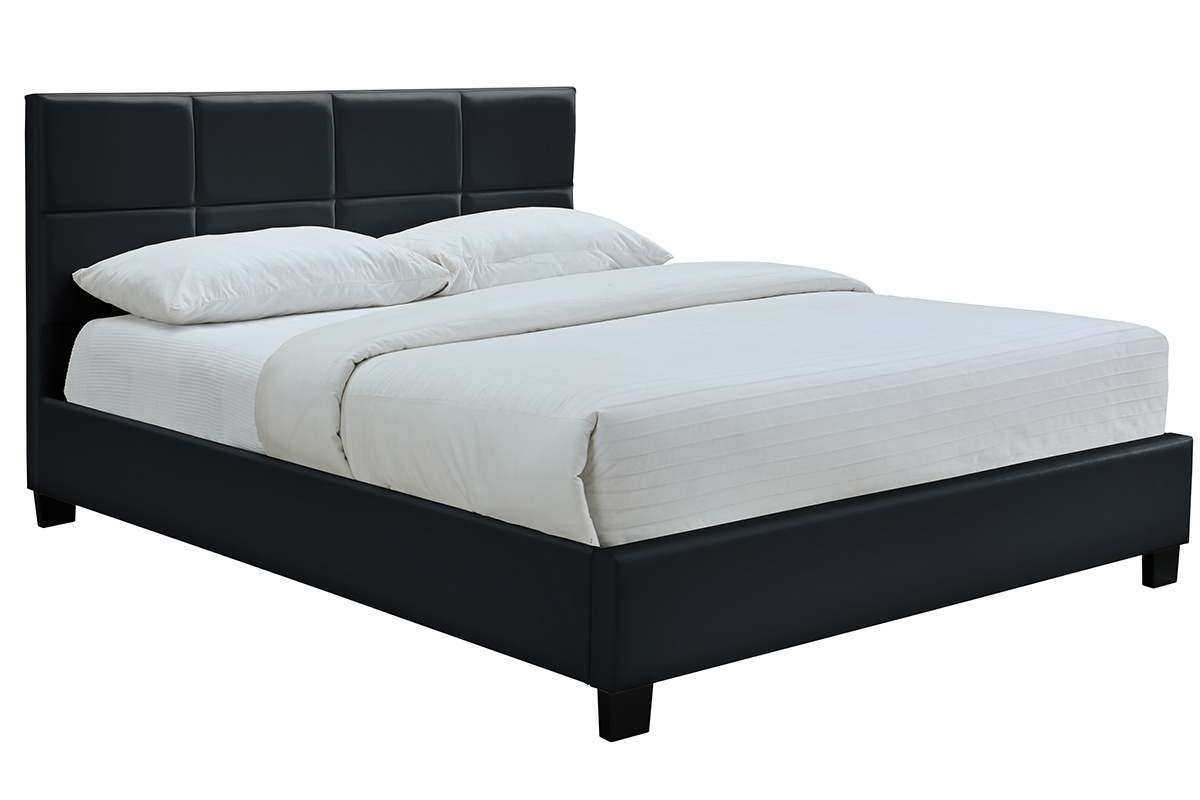 Lit 2 places 160x200 cm noir SOLAL