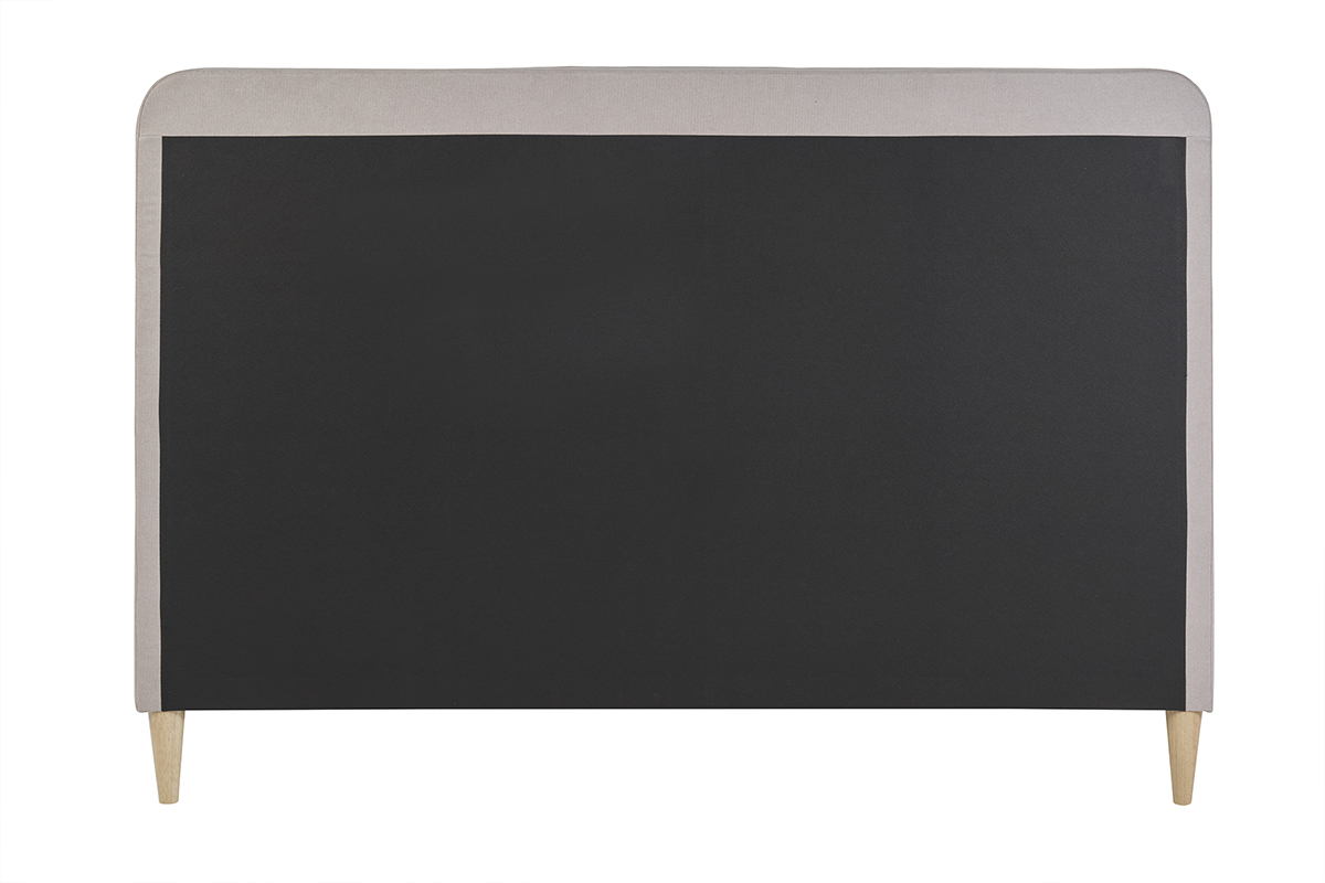 Lit 2 places 160x200 en tissu textur taupe LINDSAY
